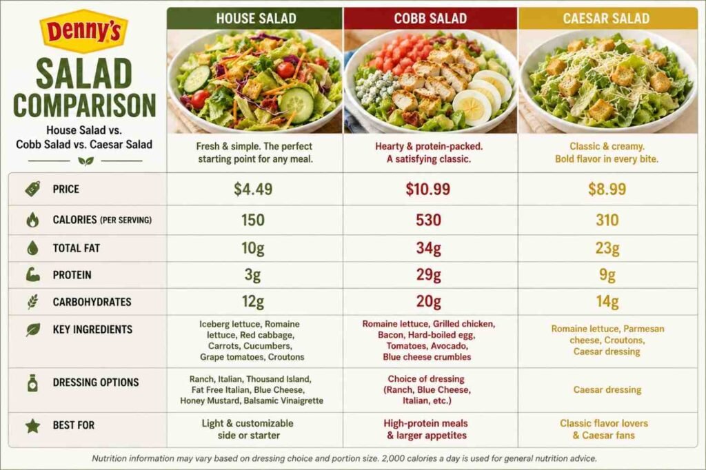 Denny's House Salad vs. Other Salad Options