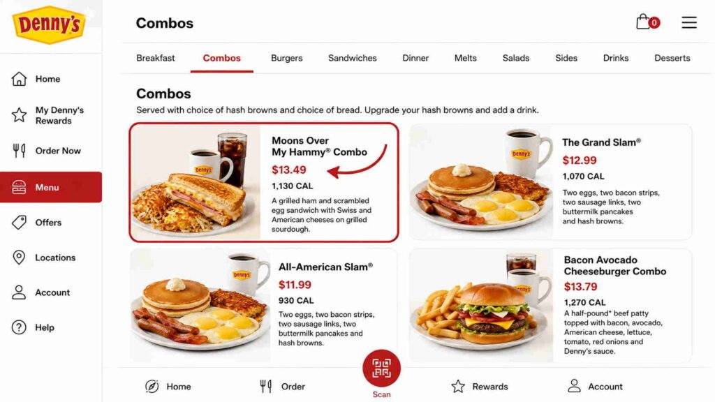 Denny's Moons Over My Hammy Combo Price