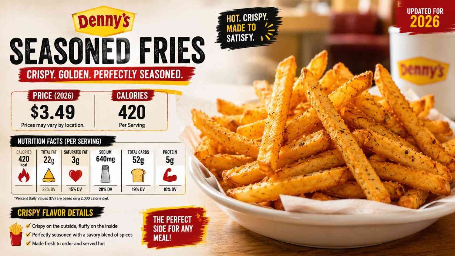 Denny’s Seasoned Fries – Price, Calories, Nutrition & Crispy Flavor Details In 2026