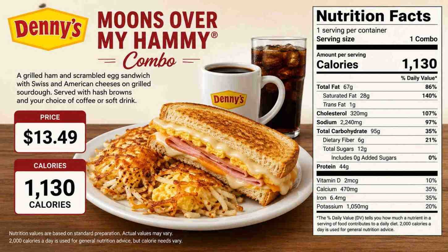 Denny's Moons Over My Hammy Combo Price, Calories, and Nutrition Facts