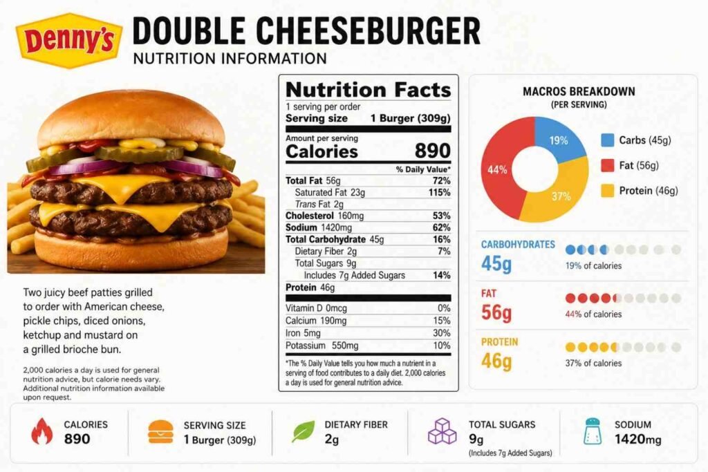 Denny's Double Cheeseburger Calories