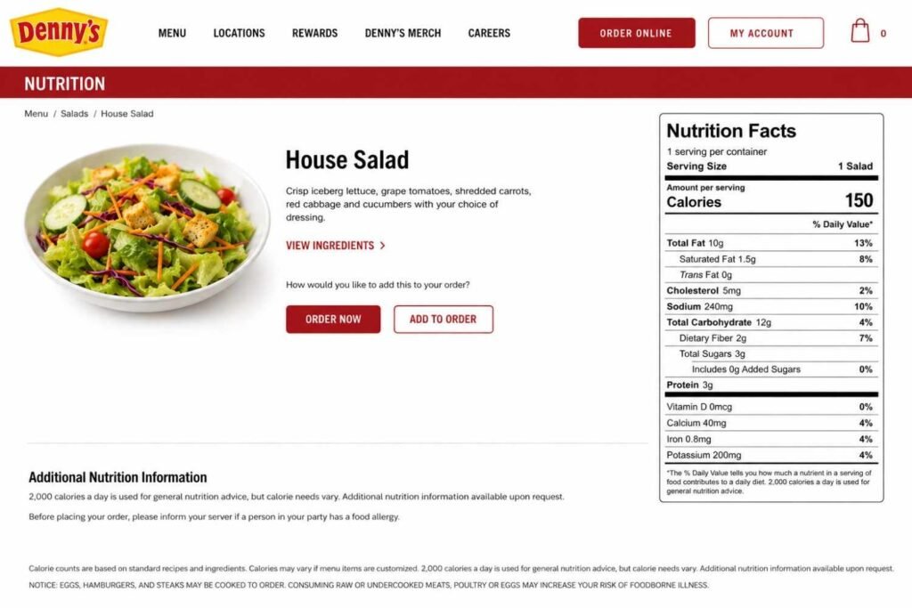 Tips for Ordering the House Salad at Denny's