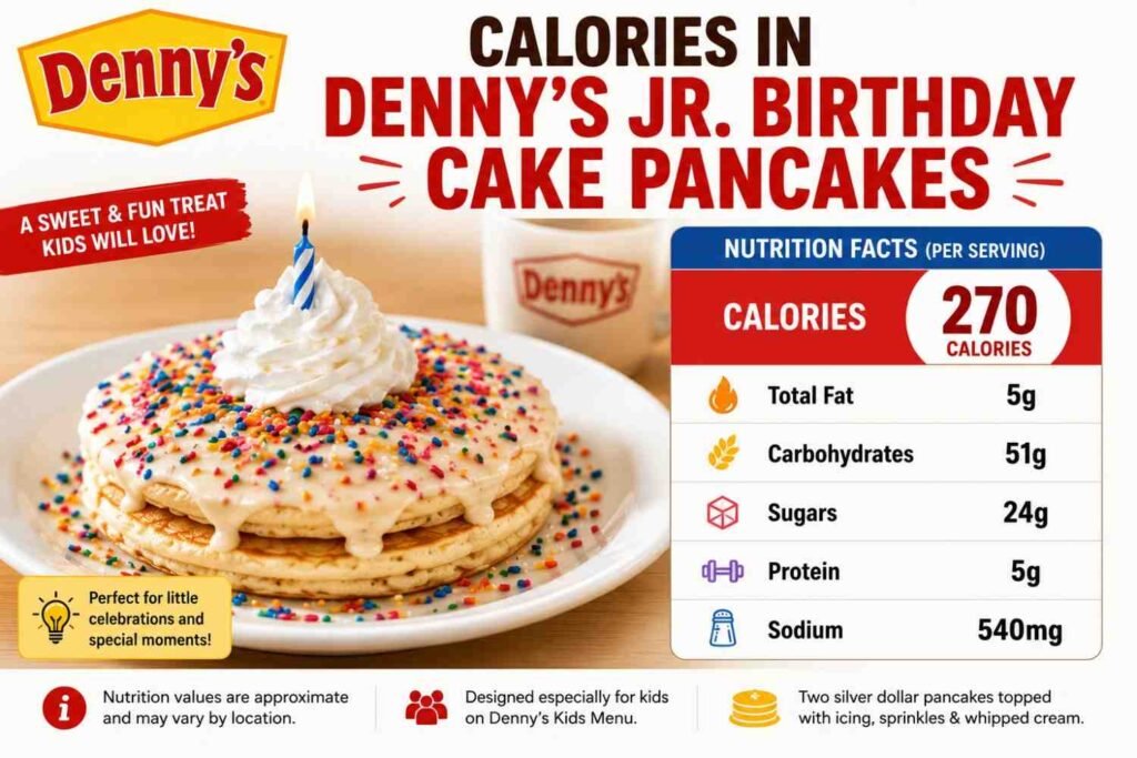 Calories in Denny's Jr. Birthday Cake Pancakes