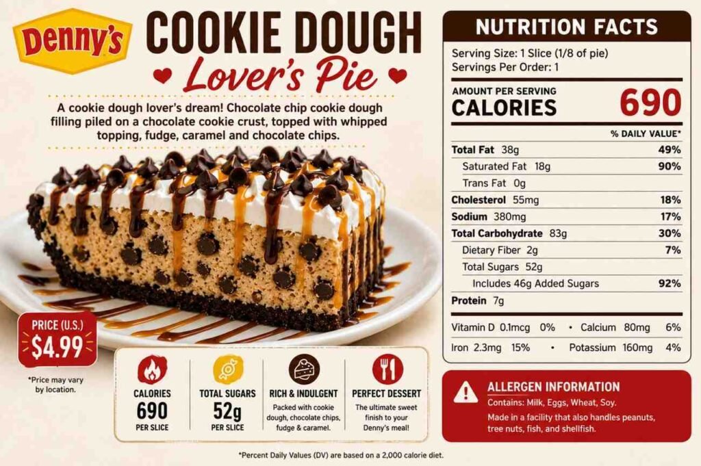 Cookie Dough Lover's Pie Calories and Nutrition Facts