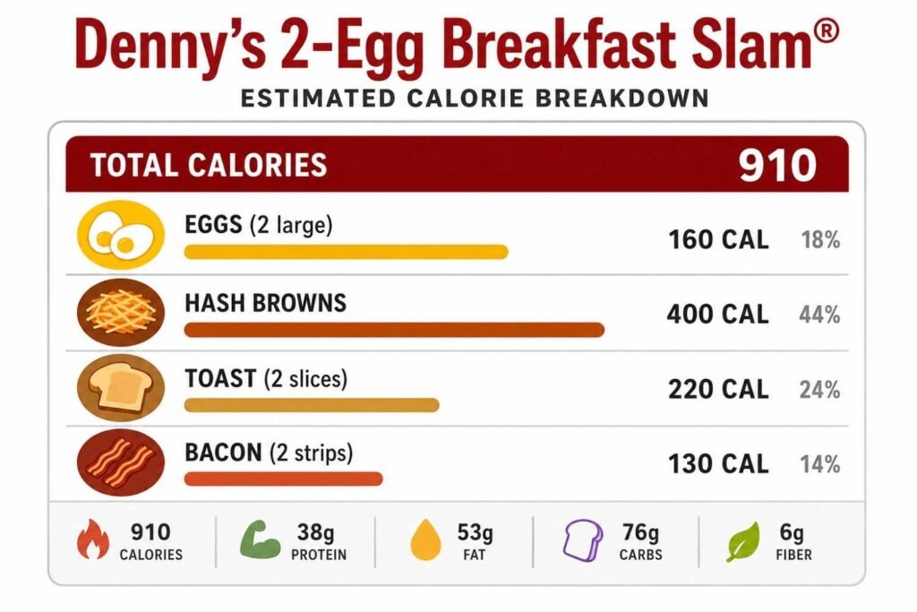 Denny's 2-Egg Breakfast Slam Calories and Nutrition