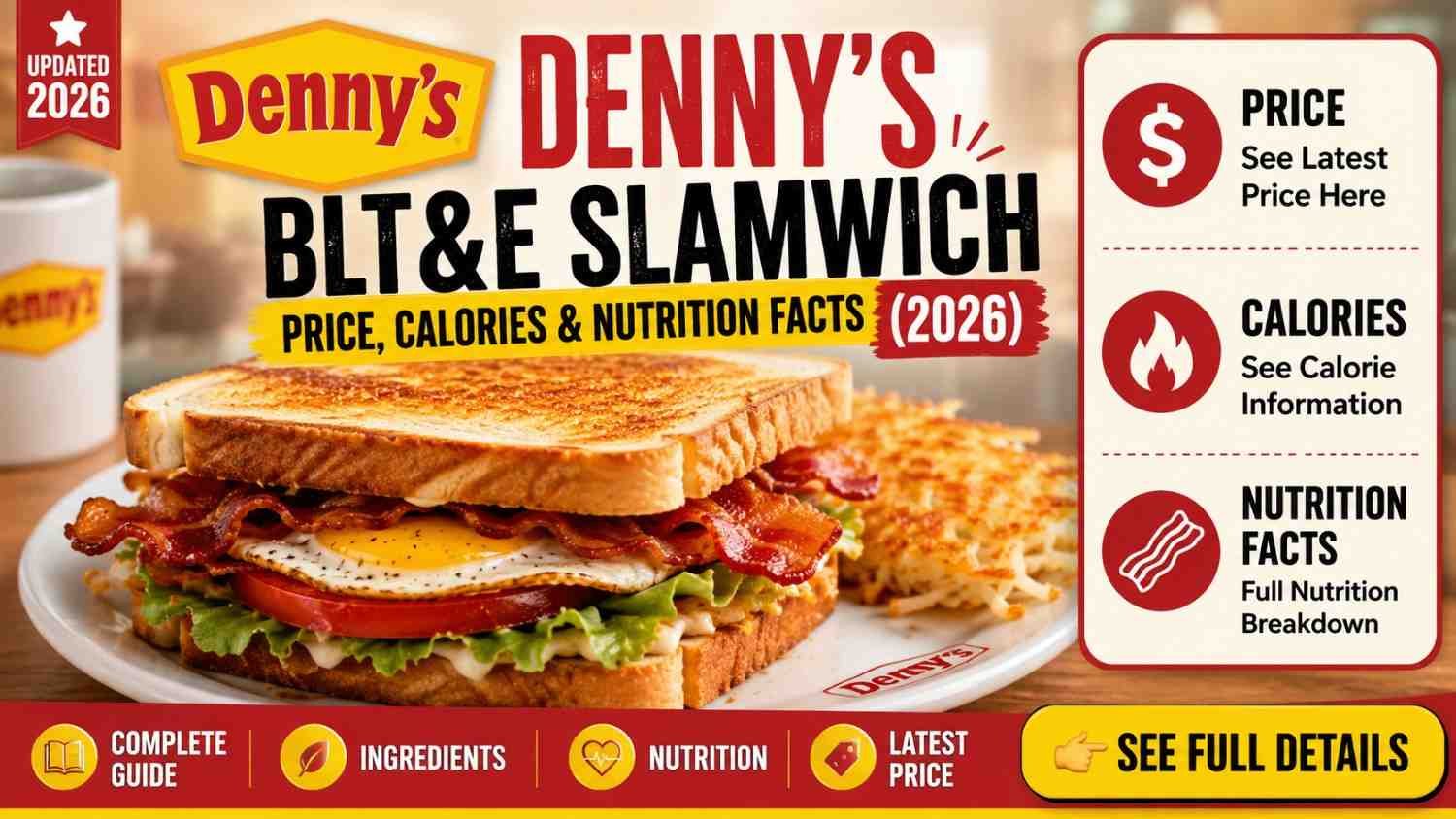 Denny’s BLT&E Slamwich Price, Calories & Nutrition Facts (2026)