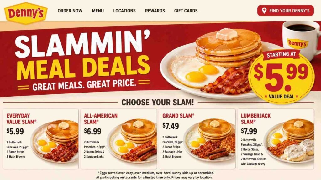 Denny's Everyday Value Slam Price in 2026