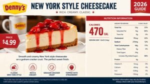 Denny's New York Style Cheesecake Price, Calories & Nutrition Guide 2026