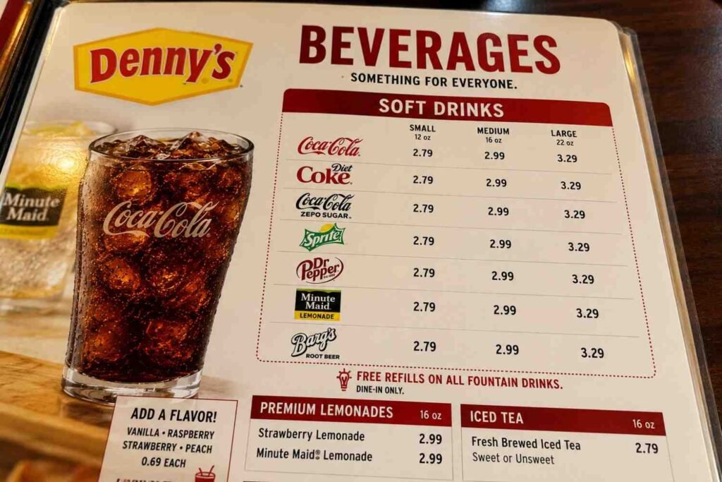 Denny's Soft Drinks Menu Prices