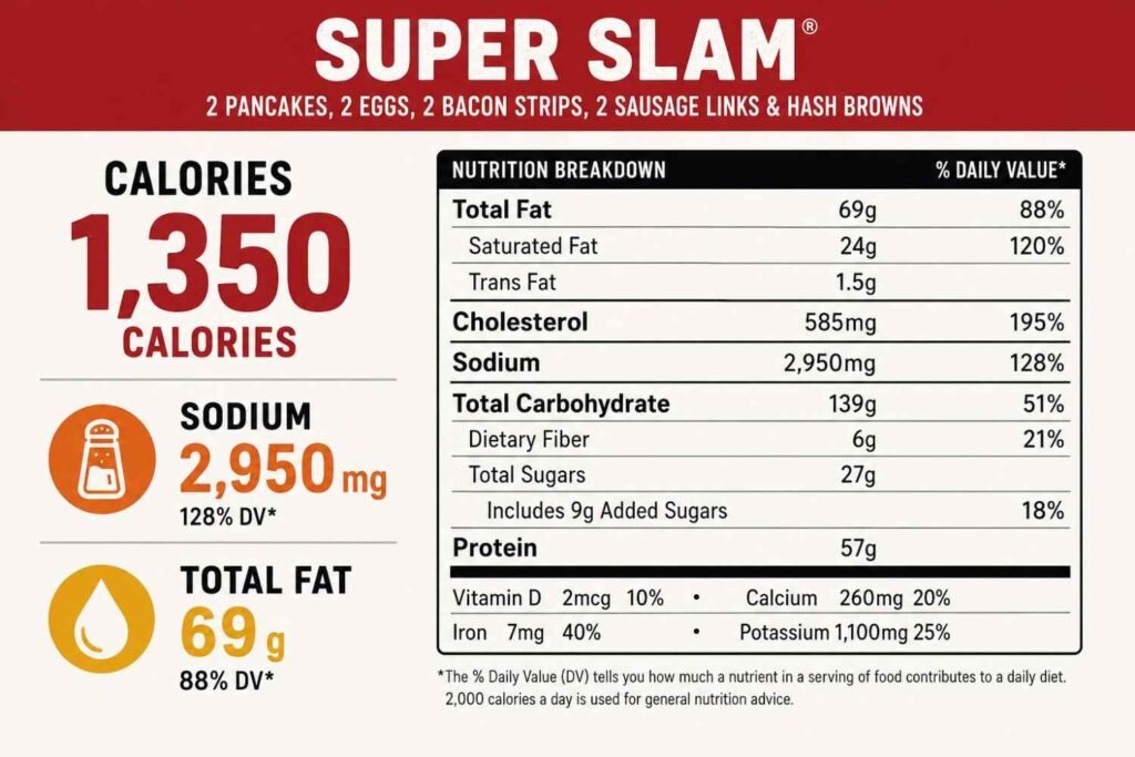 Denny's Super Slam Calories & Nutrition Facts