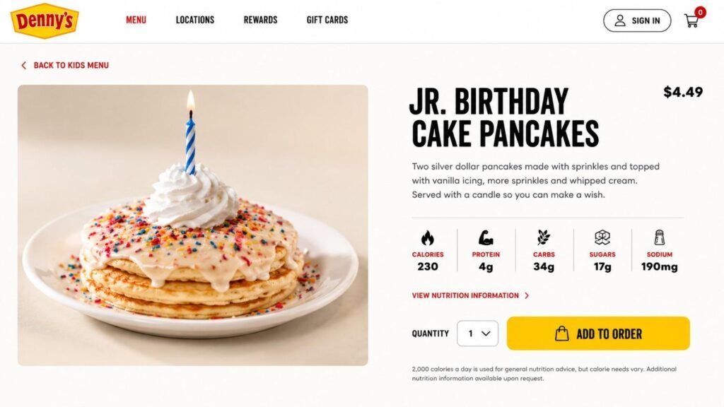 What Are Denny's Jr. Birthday Cake Pancakes?