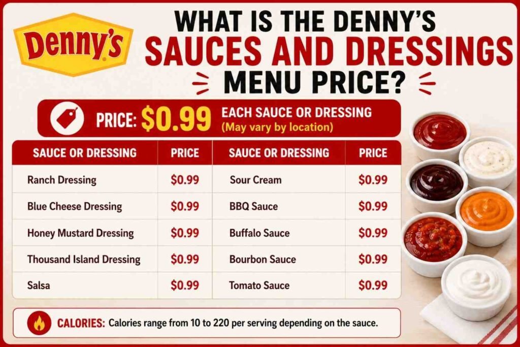 What Is the Denny's Sauces and Dressings Menu Price?