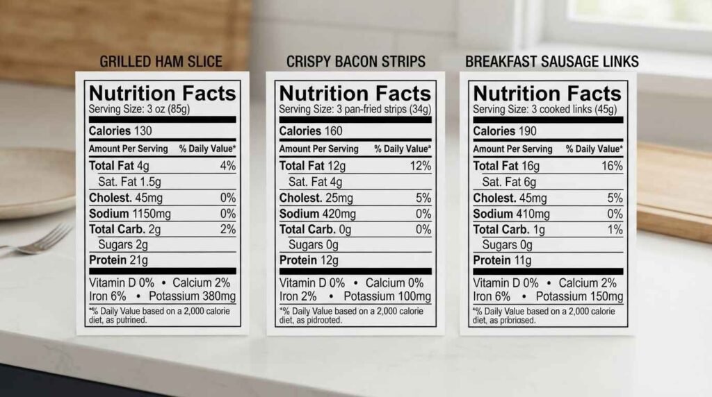 Complete Nutrition Facts for Denny's Grilled Ham Slice